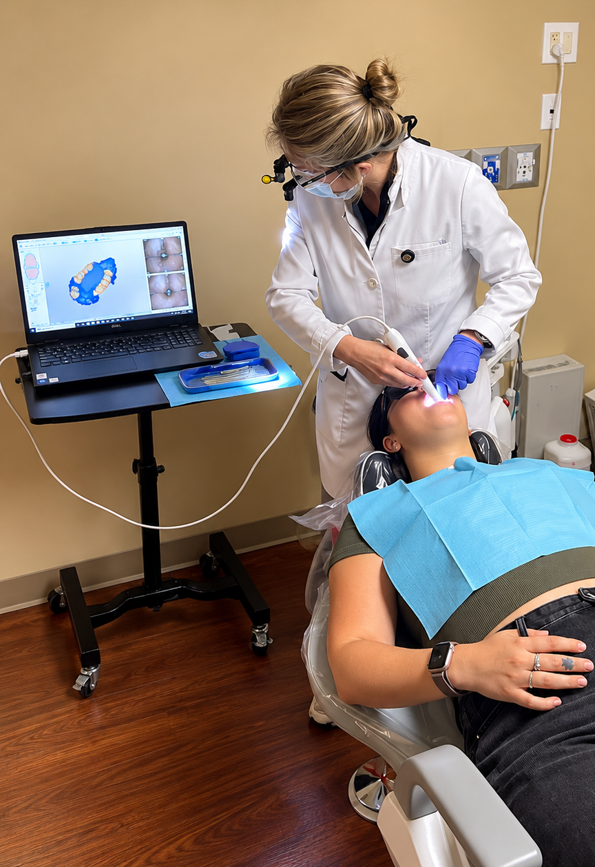 Marta Rudat DDS — Dr. Marta uses digital scanning technology to evaluate a patient’s smile and plan treatment with precision.